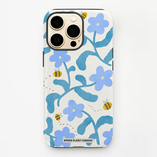 Abstract Blue Flowers Tough Phone Case