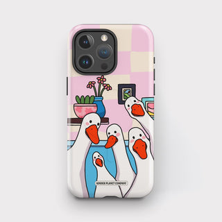 Curious Geese Checkered Tough Magsafe Phone Case