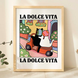 'La dolce Vita' Cat Print