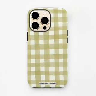 Matcha Gingham Tough Phone Case