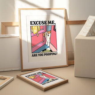 'Are you pooping?' Dog Print Pink