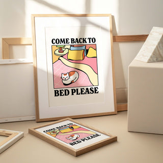 'Back to Bed' Cat Print
