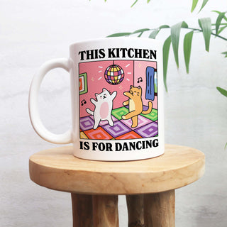 'This Kitchen is for Dancing' Cat Mug