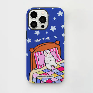 Nap Time Dark Blue Bunny Tough Phone Case