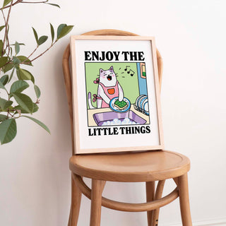 Enjoy The Little Things Cat Print