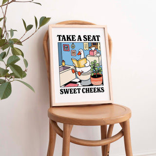 'Please take a seat Sweet Cheeks' Goose Print