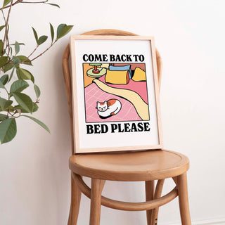 'Back to Bed' Cat Print