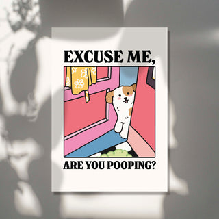 'Are you pooping?' Dog Print Pink