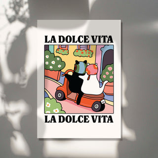 'La dolce Vita' Cat Print