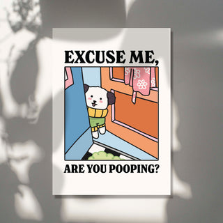 'Are you pooping?' Dog Print Blue