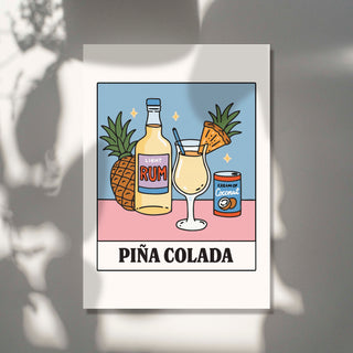 'Pina Colada' Recipe Cocktail Print