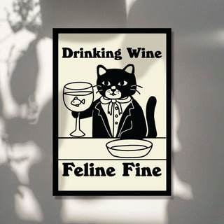 'Feline Fine' Cat Print