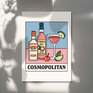 'Cosmopolitan' Recipe Cocktail Print