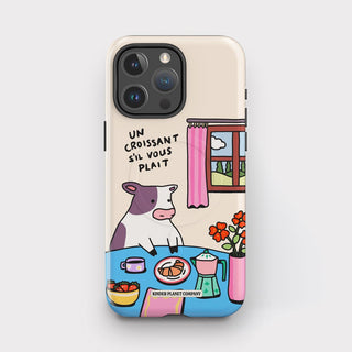 'Un Croissant Sil Vois Plait' Cow Tough Magsafe Phone Case
