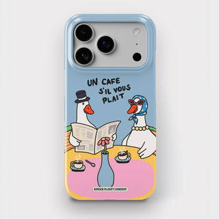 Un Cafe Sil Vous Plait Goose Blue Snap Phone Case