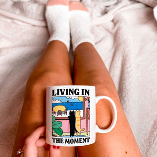 'Living In The Moment' Cat Mug