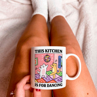 'This Kitchen is for Dancing' Cat Mug