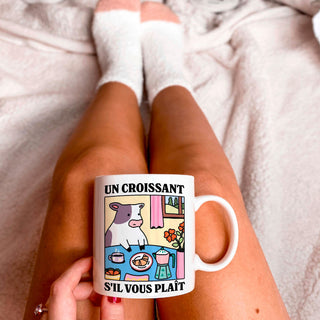 'Un Croissant Sil Vous Plait' Cow Mug