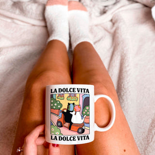 'La Dolce Vita' Cat Mug