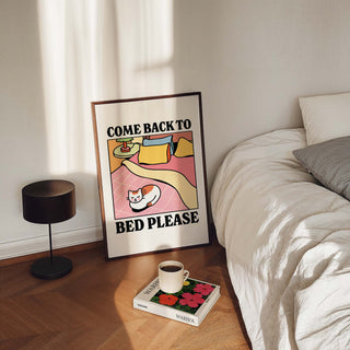 'Back to Bed' Cat Print