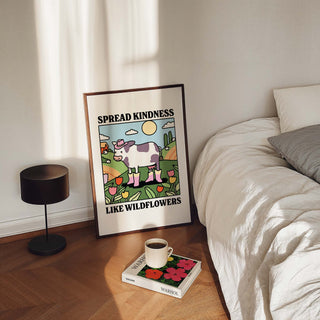 'Spread Kindness Like Wildflowers' Cow Print