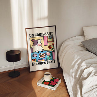 'Un Croissant Sil Vous Plait' Cow Print