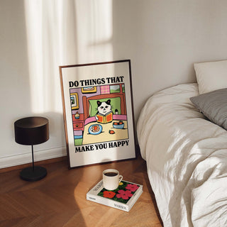 'Do Things That Make You Happy' Cat Print