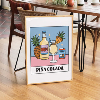 'Pina Colada' Recipe Cocktail Print