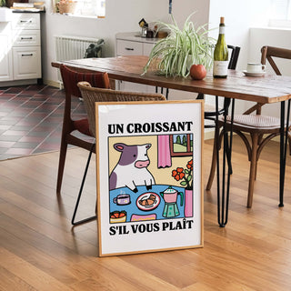 'Un Croissant Sil Vous Plait' Cow Print