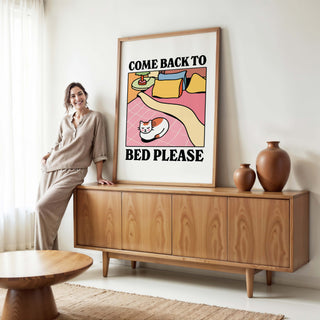 'Back to Bed' Cat Print