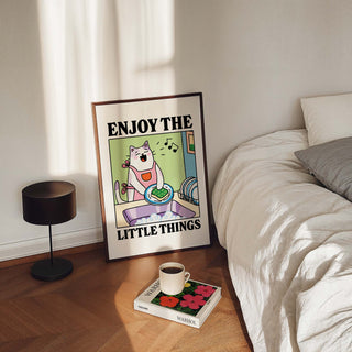 Enjoy The Little Things Cat Print