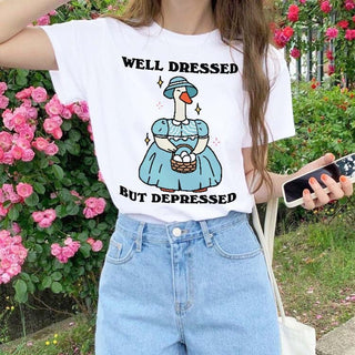 'Well Dressed but depressed' Goose T-shirt