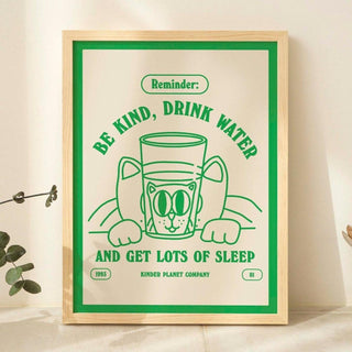 ‘Drink Water’ Cat Print