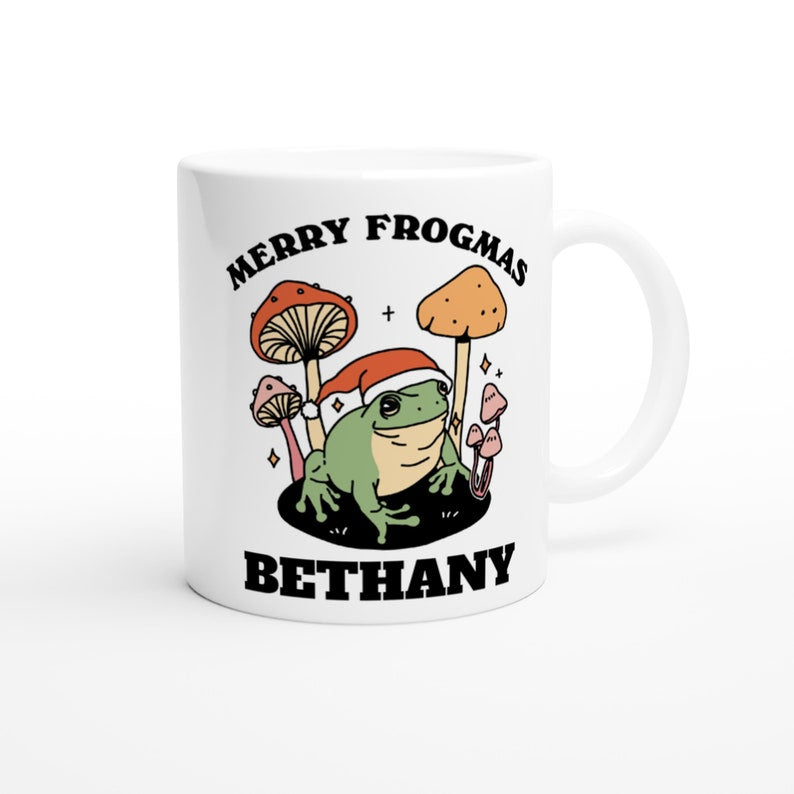 Custom 'Merry Frogmas' Christmas Mug