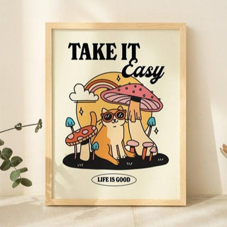 'Take it Easy' Cat Print