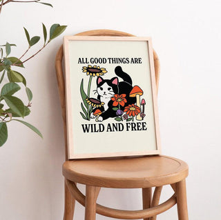 'Wild and Free' Cat Print
