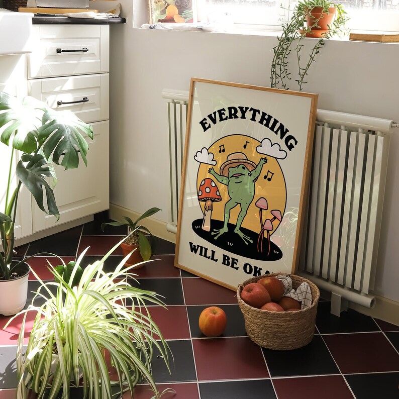 Framed 'Everything will be okay' Print