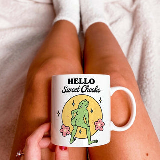 'Hello sweet cheeks' Frog Mug