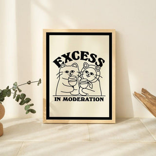 'Excess' Cat Print