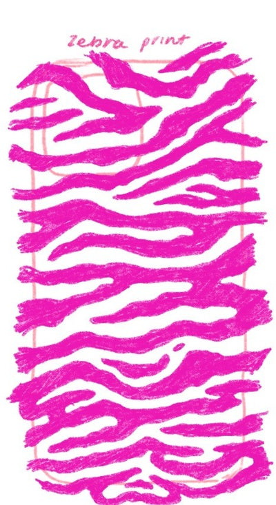 Original pencil sketch for Sea Moss Zebra Phone Case
