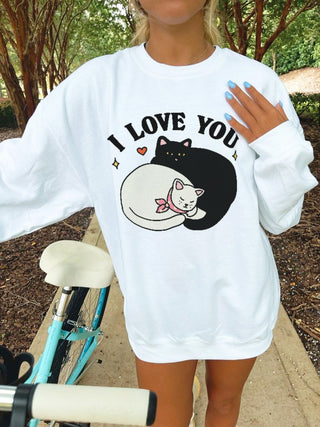 'I love you' Valentines Cat Sweatshirt