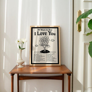 20 Ways To Say 'I Love You' Print - Art Prints - Kinder Planet Company