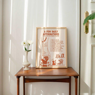 'Daily Affirmations' Positive Reminders Print - Art Prints - Kinder Planet Company