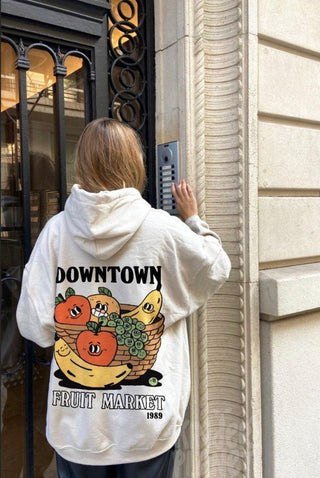 'Downtown Fruit Market' Colorful Hoodie - Sweatshirts & Hoodies - Kinder Planet Company