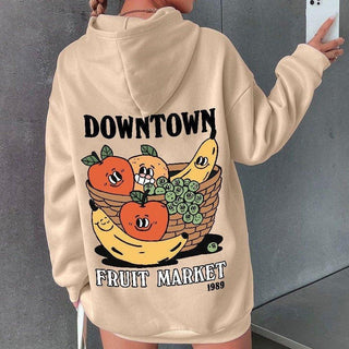 'Downtown Fruit Market' Colorful Hoodie - Sweatshirts & Hoodies - Kinder Planet Company