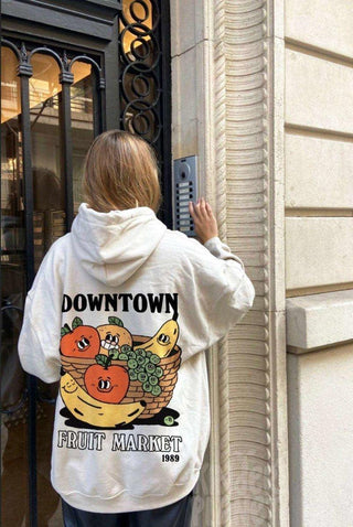 'Downtown Fruit Market' Colorful Hoodie - Sweatshirts & Hoodies - Kinder Planet Company