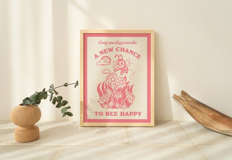Framed "A New Chance To Be Happy" Print - Framed Prints - Kinder Planet Company