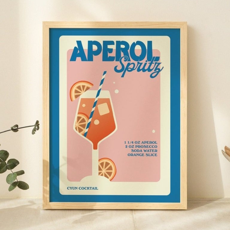 Framed "Aperol Spritz" Print - Framed Prints - Kinder Planet Company