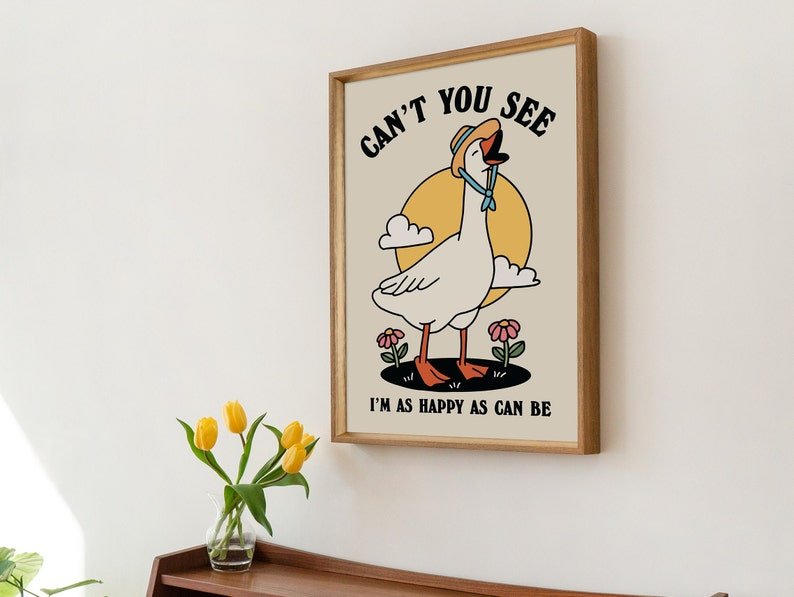 Framed "Can't You See, I'm As Happy As Can Be" Print - Framed Prints - Kinder Planet Company