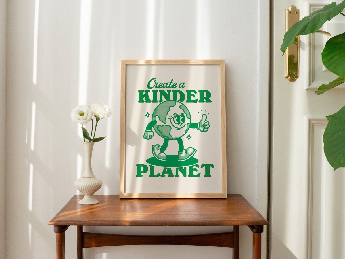 Framed "Create a Kinder Planet" Print - Framed Prints - Kinder Planet Company